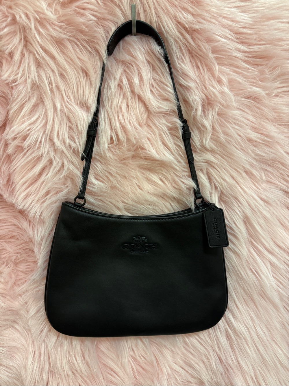 Coach A2454-CP101 Penelope Black Leather Shoulder Bag